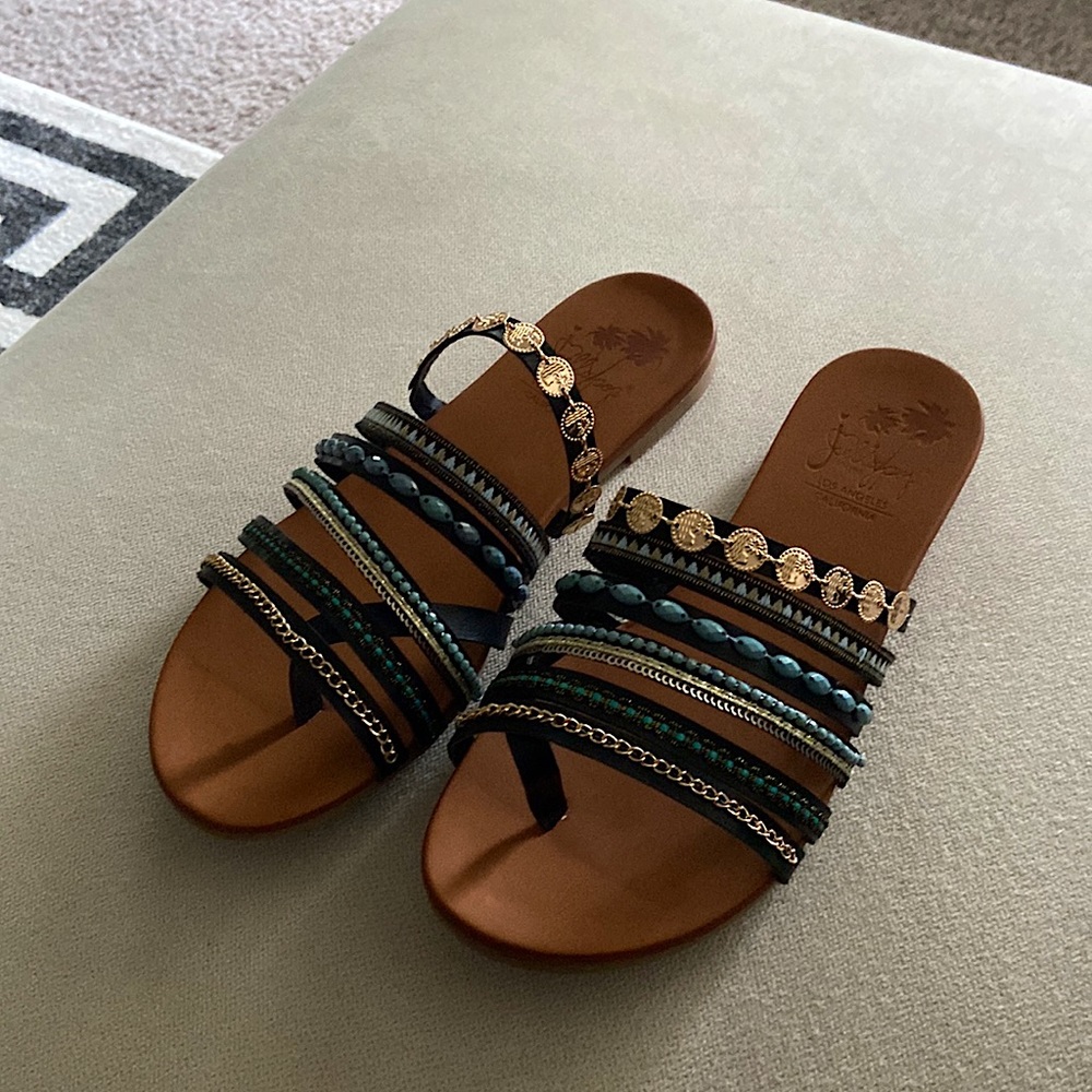 Jellypop Lizzy Beaded Flat Sandals